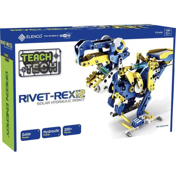 Elenco TTG-618 Rivet-Rex 12 in 1 Hydro-Mechanical Solar Robot Kit - NO BATTERIES - Picture 1 of 8